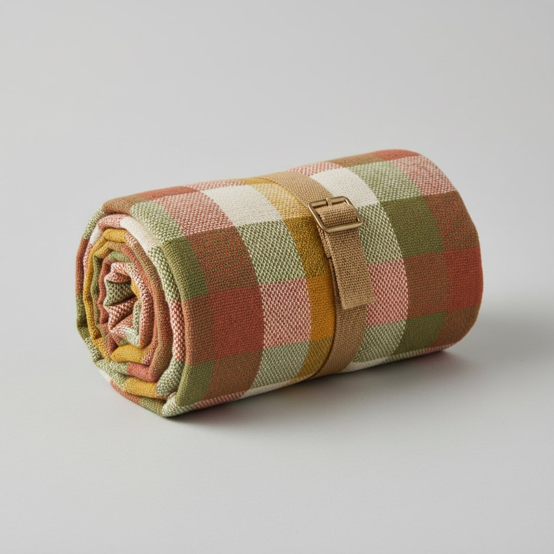 Cotton Picnic Blanket, Waterproof Backing