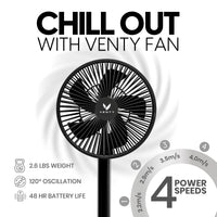 Ventilador Plegable Extensible con Mando a Distancia, 48h de Autonomía
