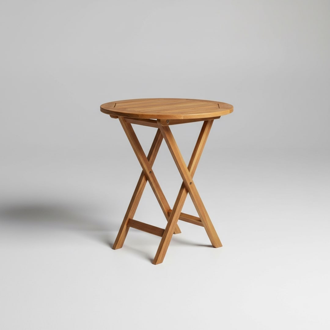 Mesa auxiliar plegable de acacia