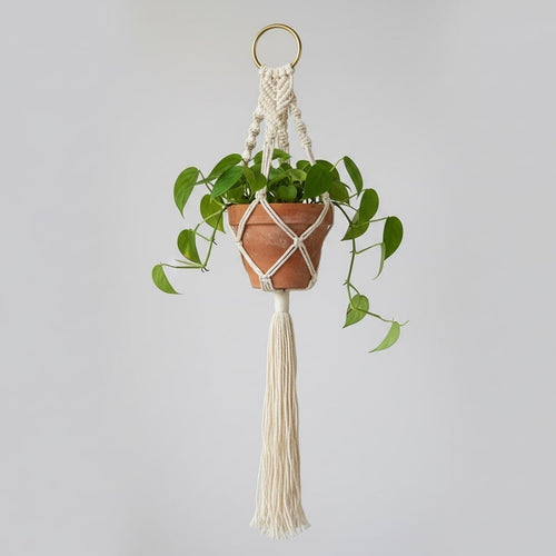 Colgador de macramé para maceta
