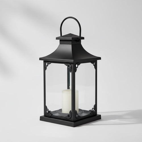 Farol de exterior, vidrio y metal
